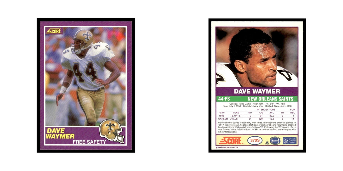 1989 Score Supplemental Dave Waymer Saints #370S
