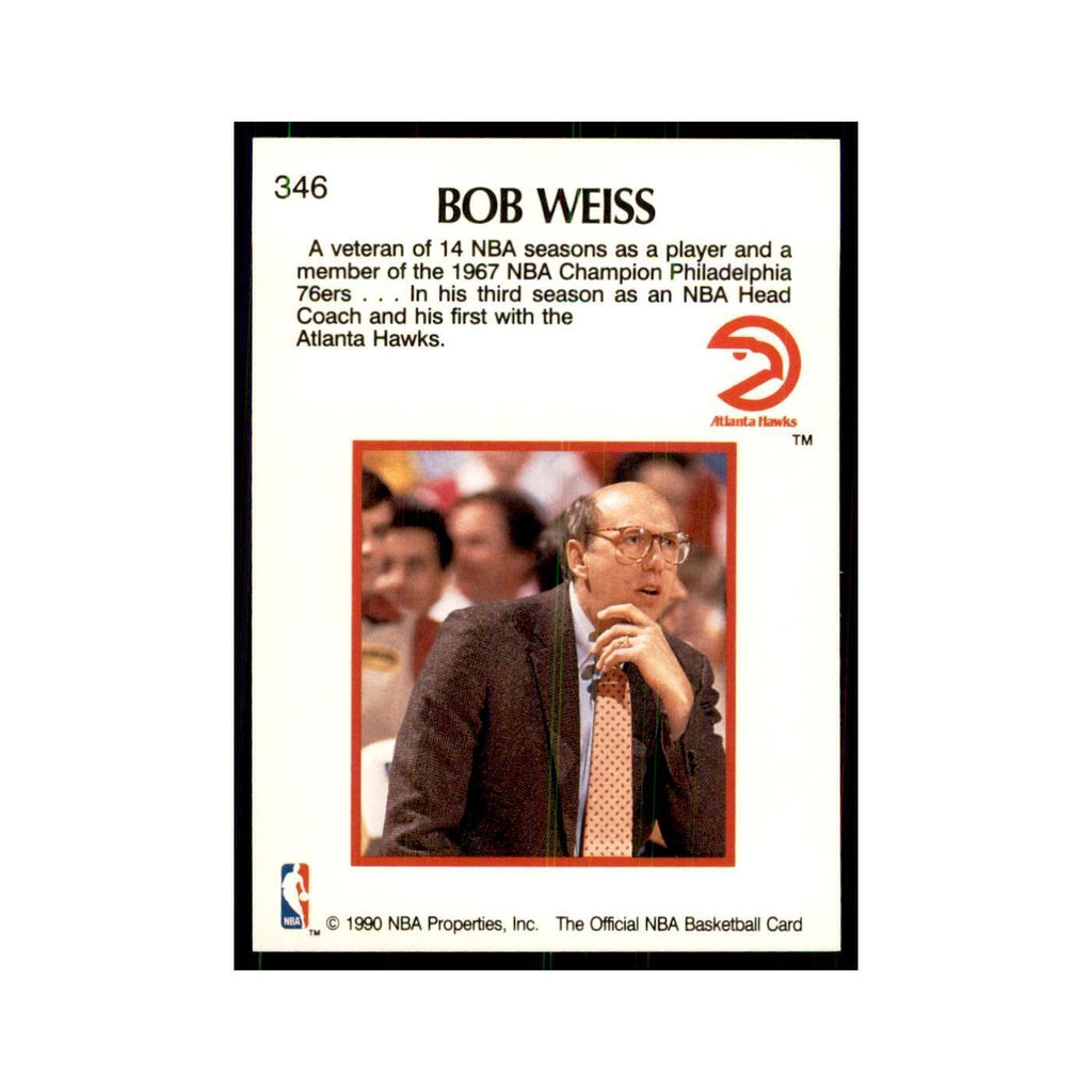1990 NBA Hoops Bob Weiss Basketball Cards #346