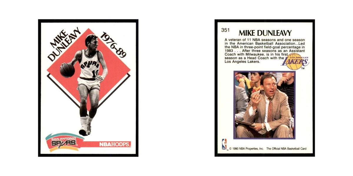 1990 NBA Hoops Mike Dunleavy Basketball Cards #351