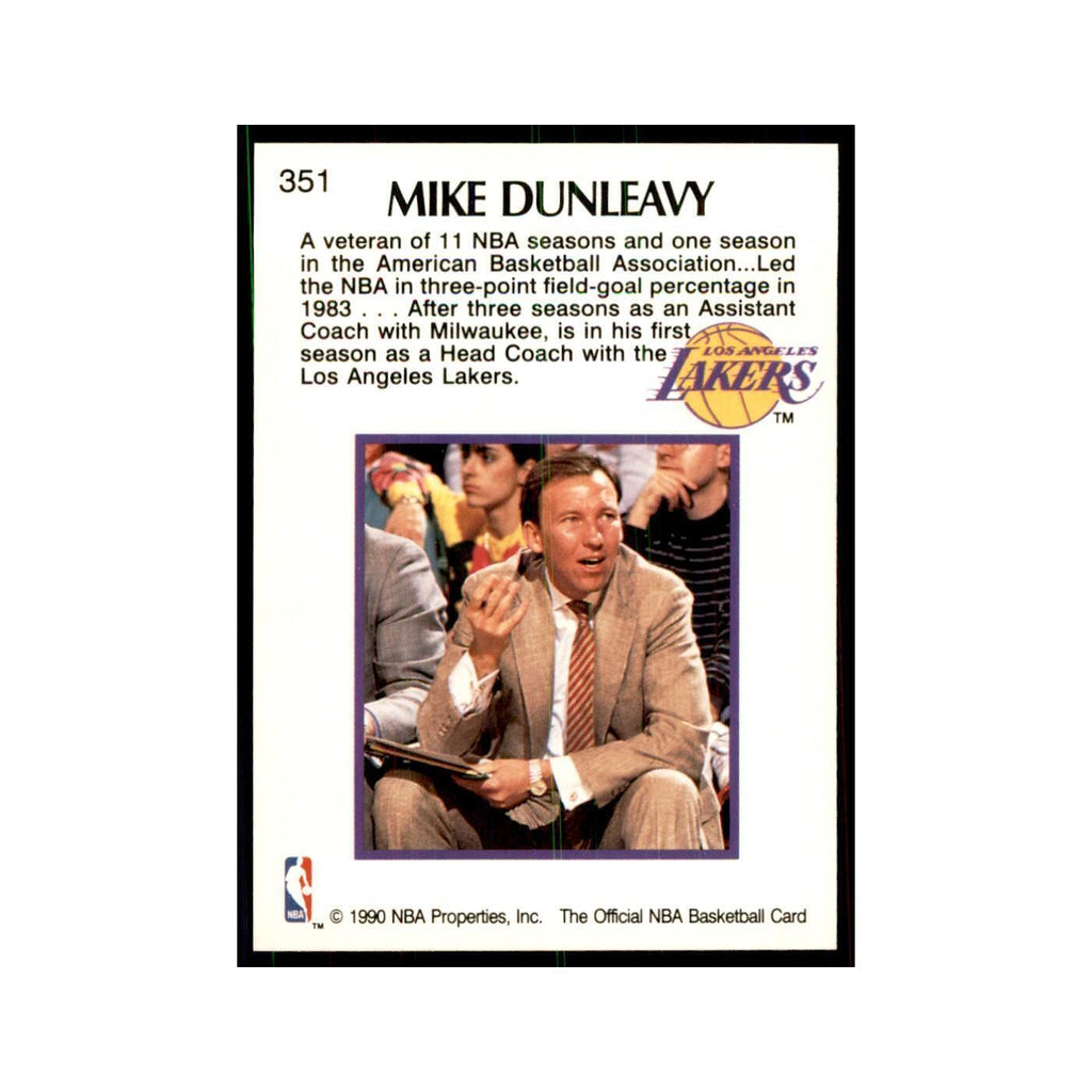 1990 NBA Hoops Mike Dunleavy Basketball Cards #351