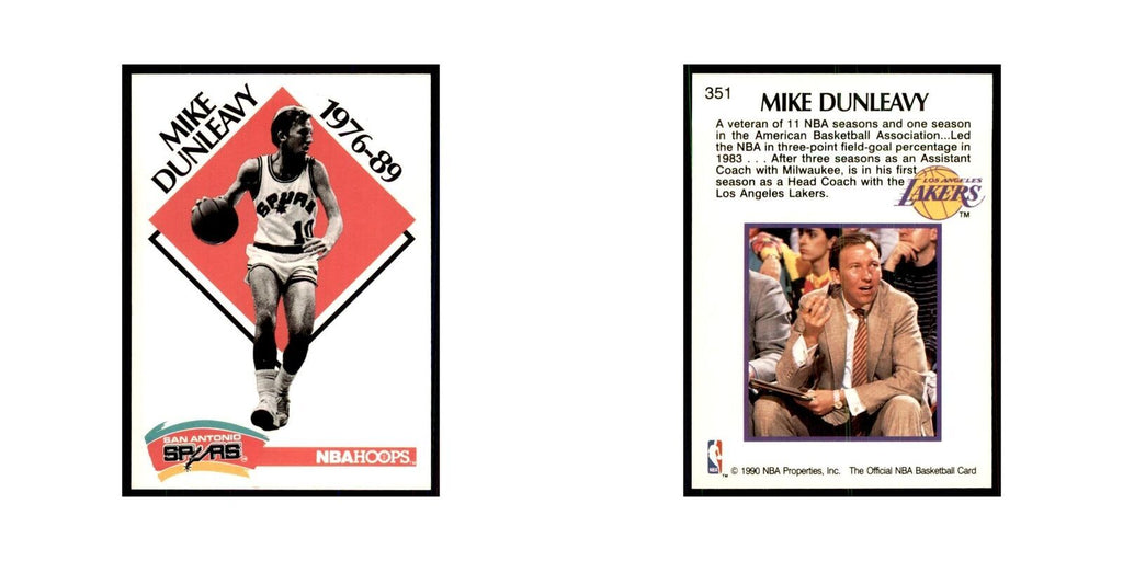 1990 NBA Hoops Mike Dunleavy Basketball Cards #351