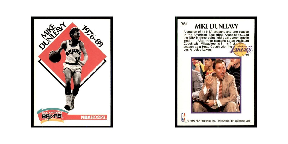 1990 NBA Hoops Mike Dunleavy Basketball Cards #351