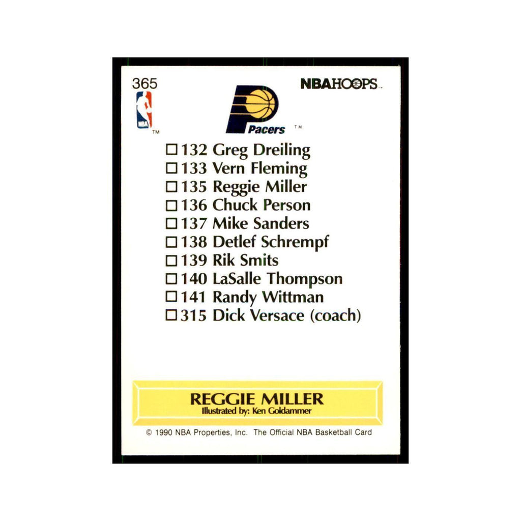 1990 NBA Hoops Reggie Miller Basketball Cards #365