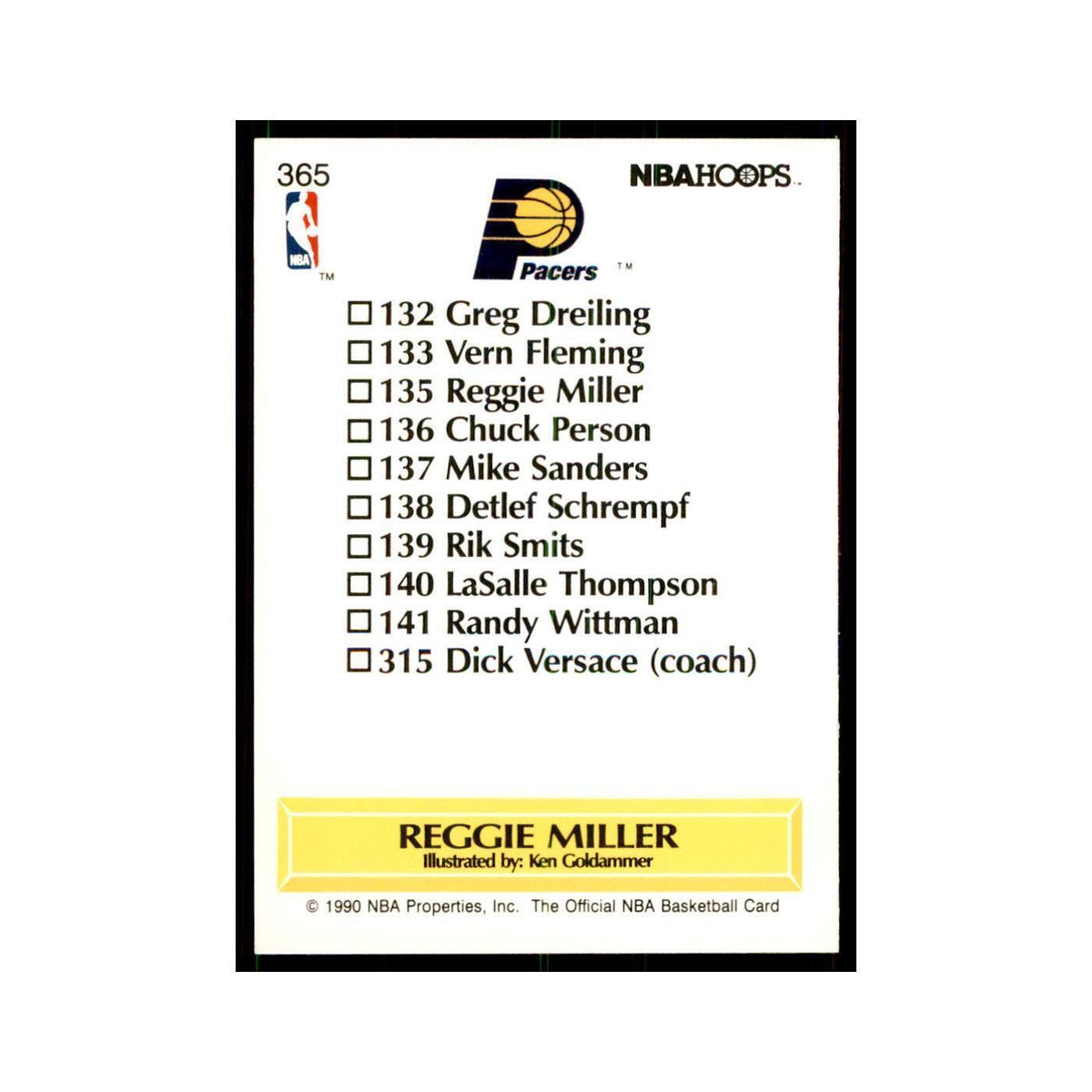 1990 NBA Hoops Reggie Miller Basketball Cards #365