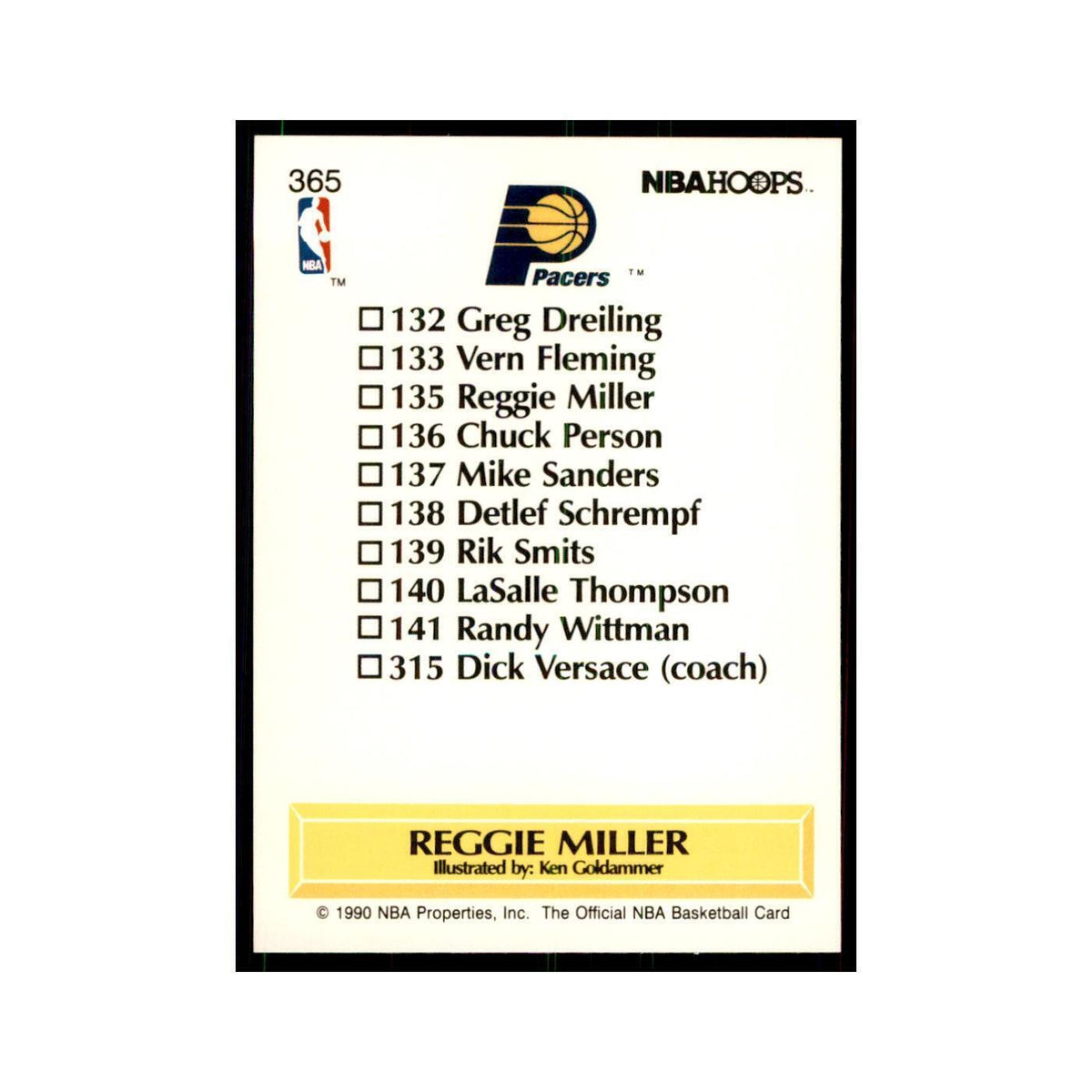 1990 NBA Hoops Reggie Miller Basketball Cards #365