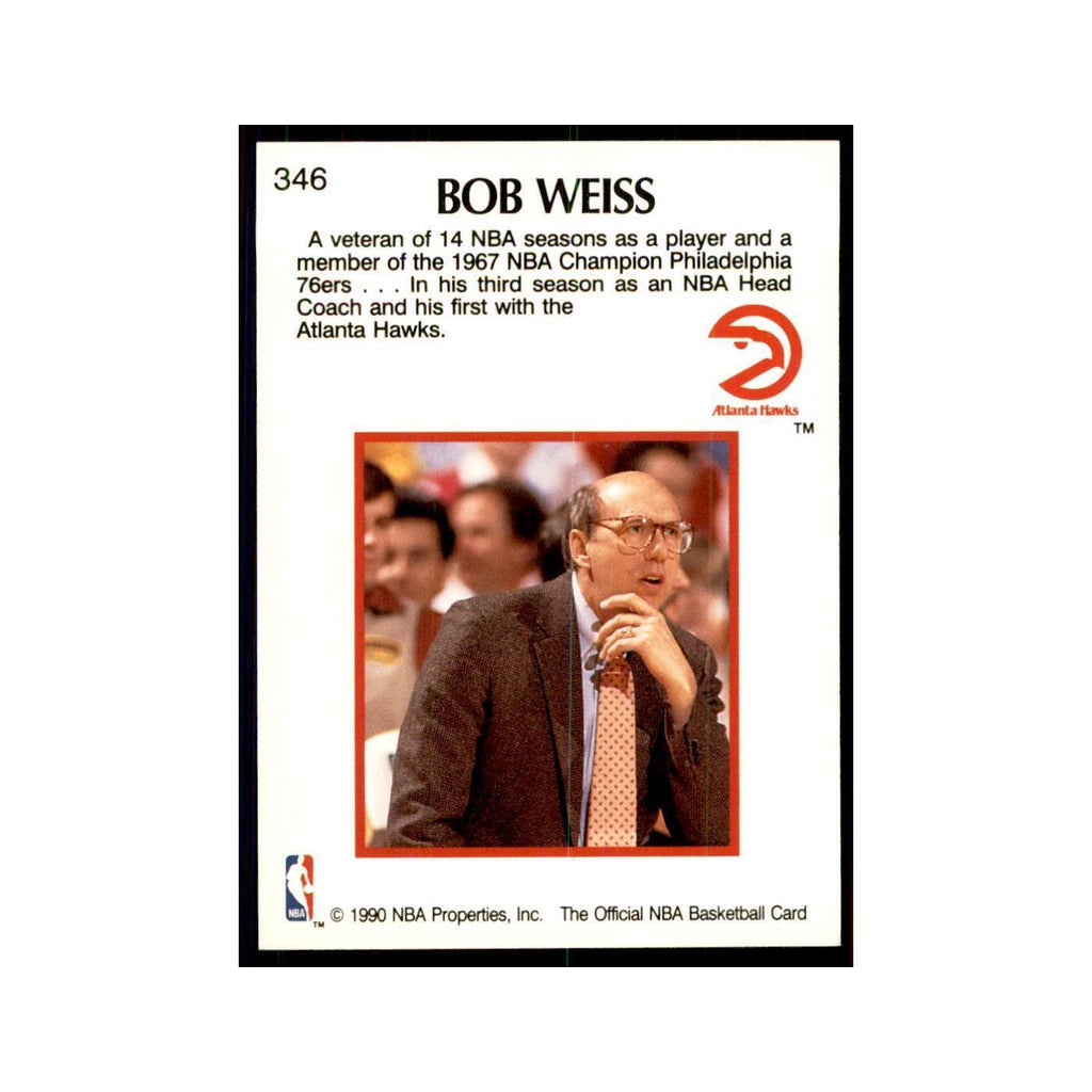 1990 NBA Hoops Bob Weiss Basketball Cards #346