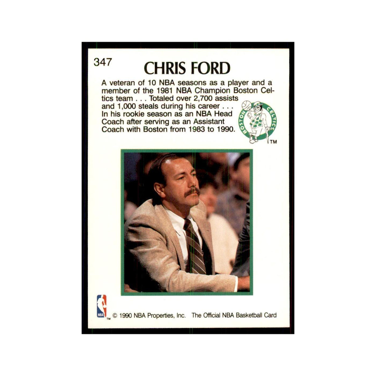 1990 NBA Hoops Chris Ford Basketball Cards #347