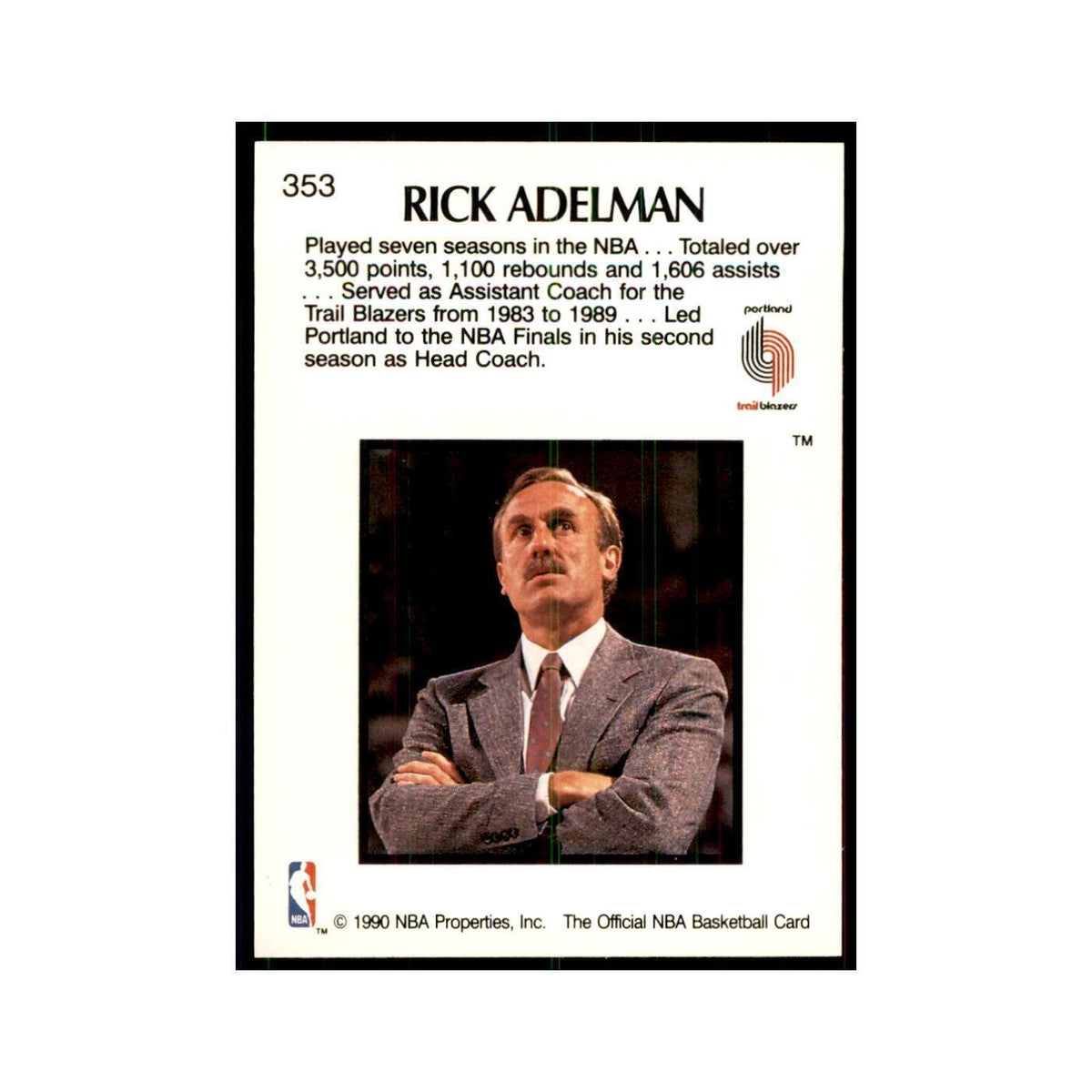 1990 NBA Hoops Rick Adelman Basketball Cards #353