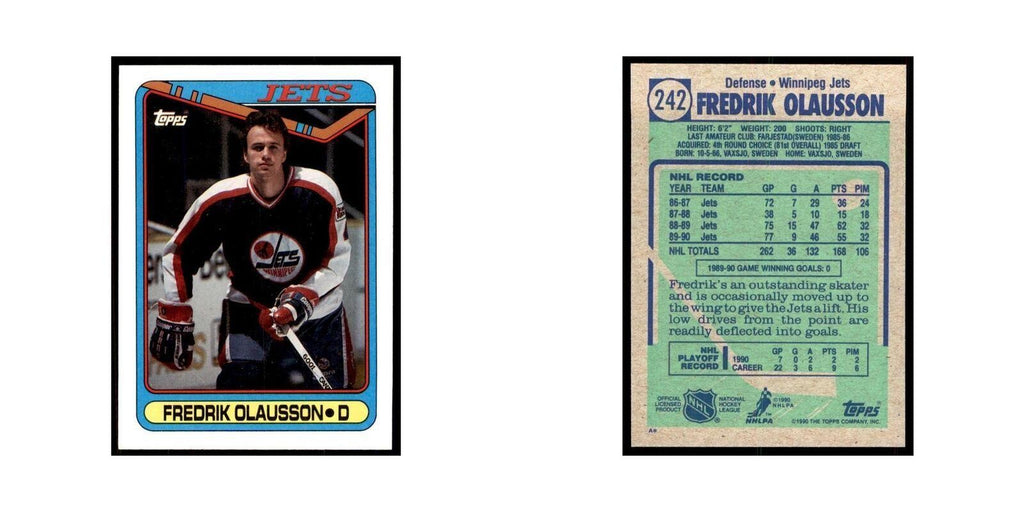 1990 Topps Fredrik Olausson Hockey Cards #242