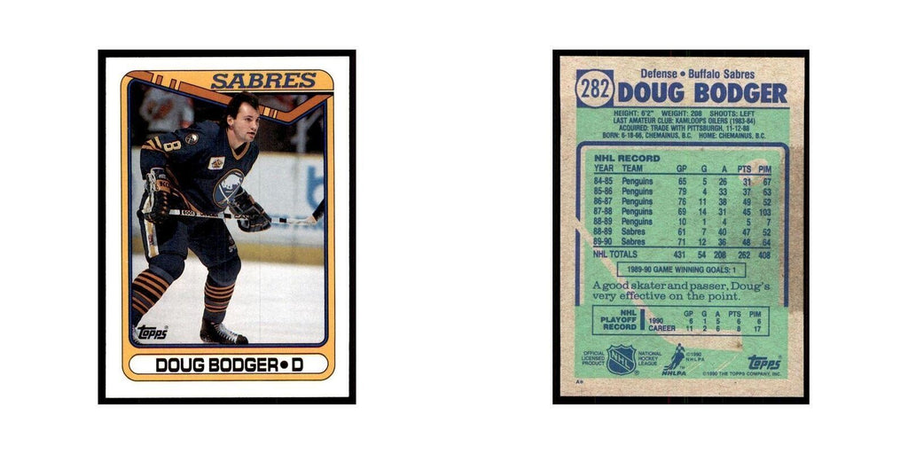 1990 Topps Doug Bodger Hockey Cards #282