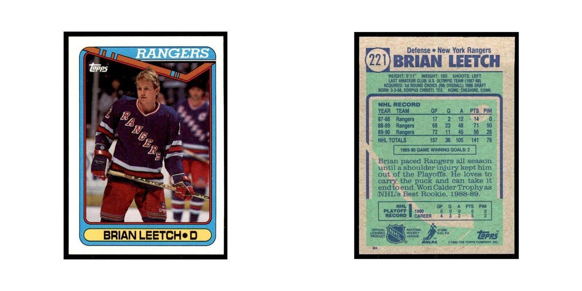 1990 Topps Brian Leetch Hockey Cards #221
