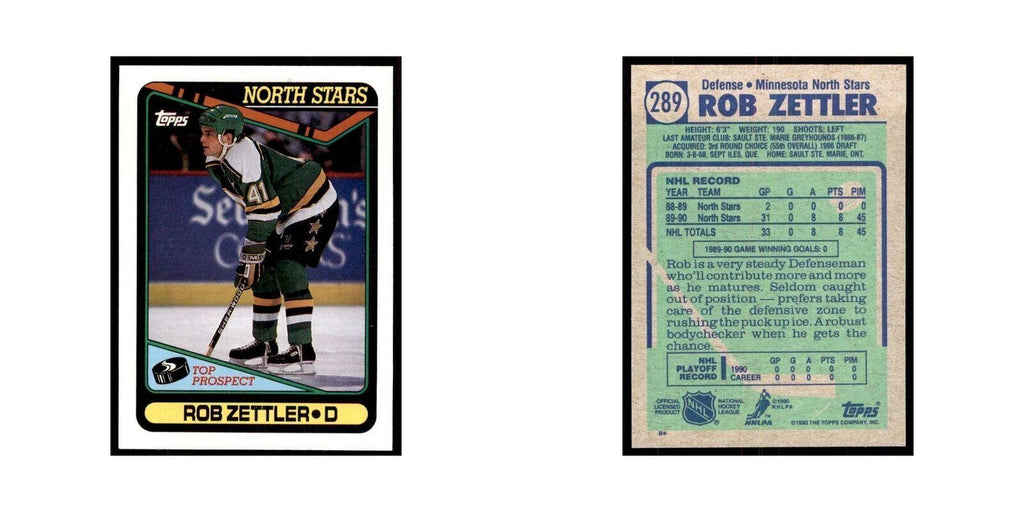 1990 Topps Rob Zettler Hockey Cards #289