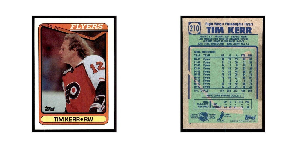 1990 Topps Tim Kerr Hockey Cards #210