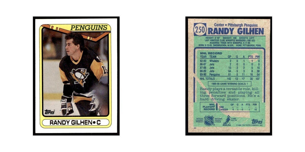 1990 Topps Randy Gilhen Hockey Cards #250