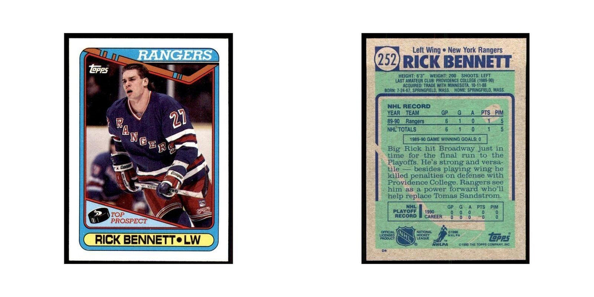 1990 Topps Rick Bennett Hockey Cards #252