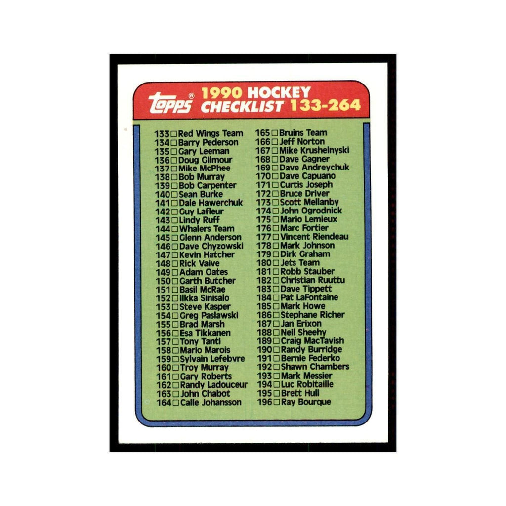 1990 Topps Checklist 133-264 Hockey Cards #264