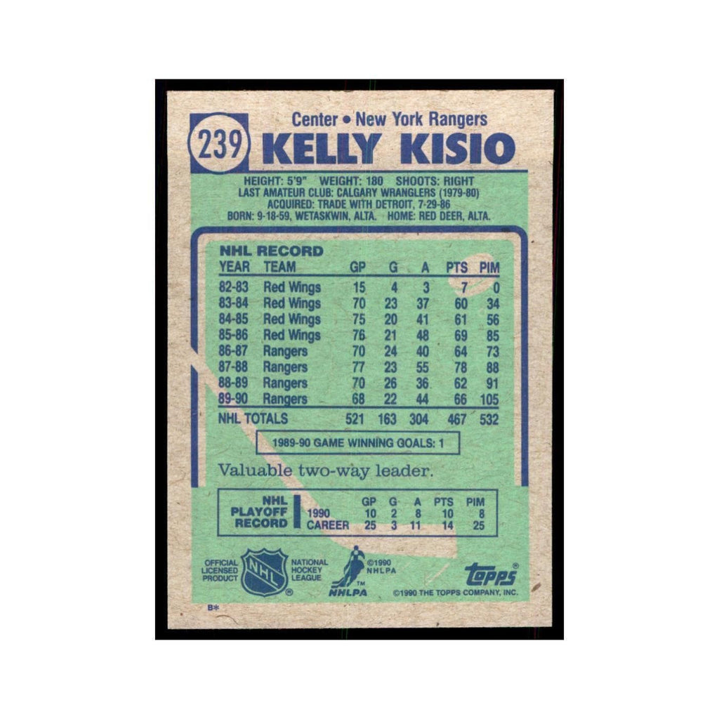 1990 Topps Kelly Kisio Hockey Cards #239