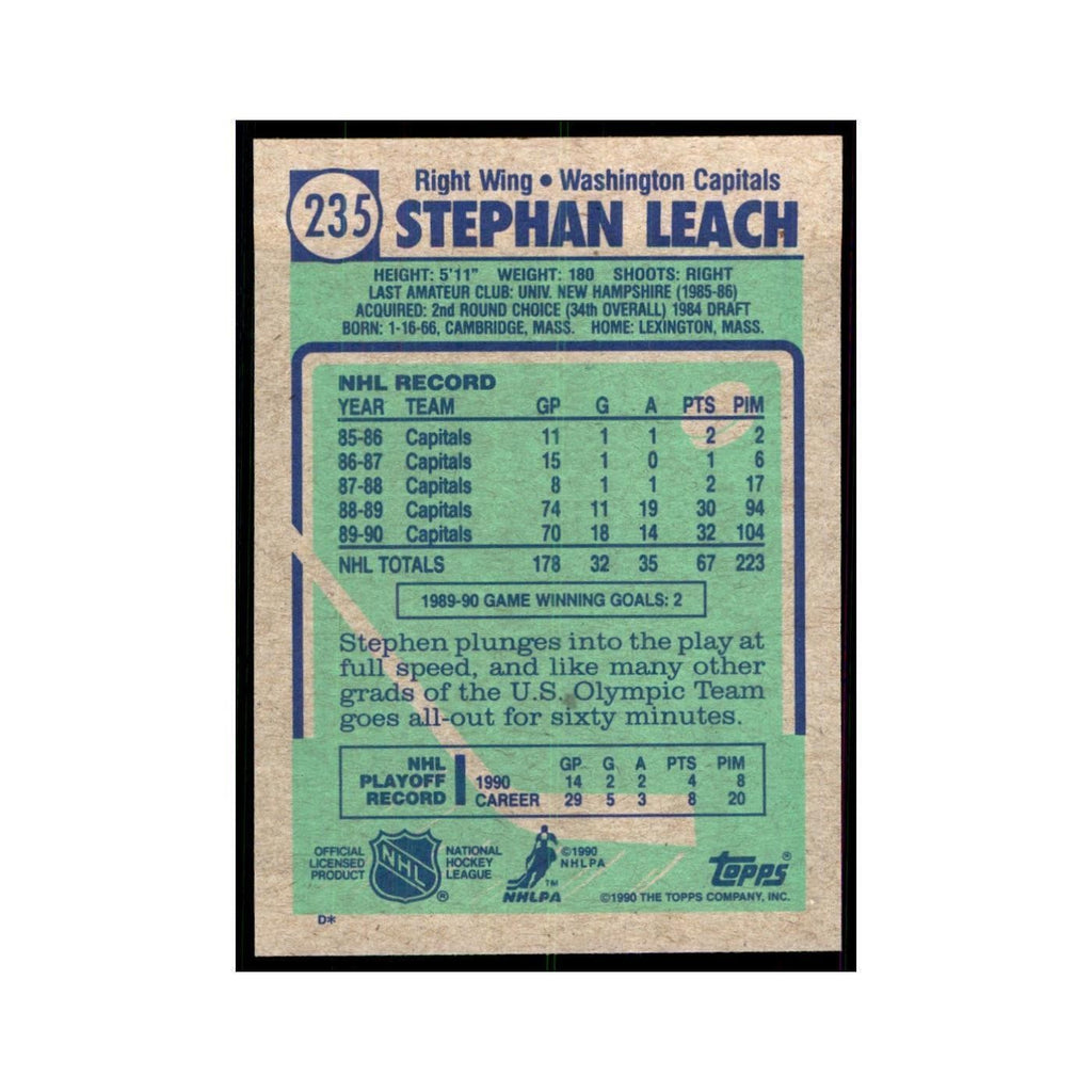 1990 Topps Stephan Leach Hockey Cards #235