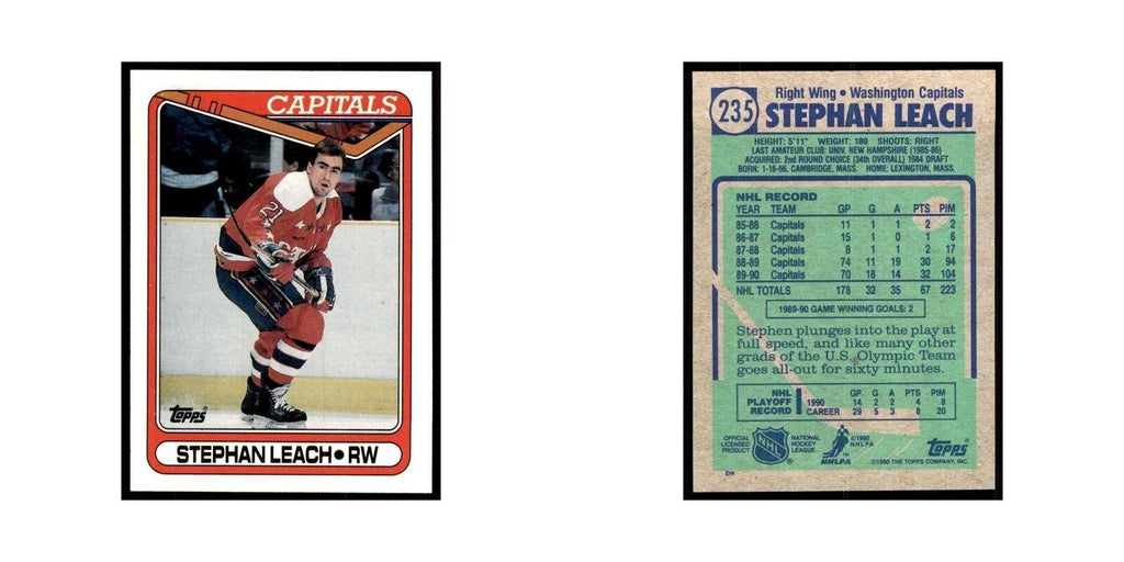 1990 Topps Stephan Leach Hockey Cards #235