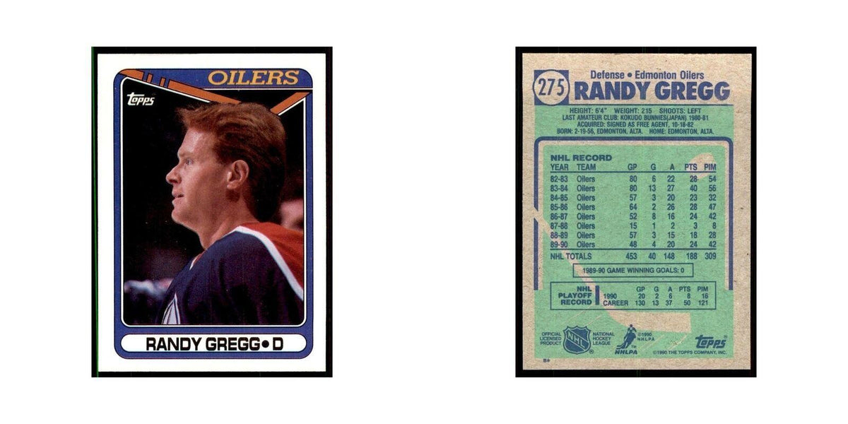 1990 Topps Randy Gregg Hockey Cards #275