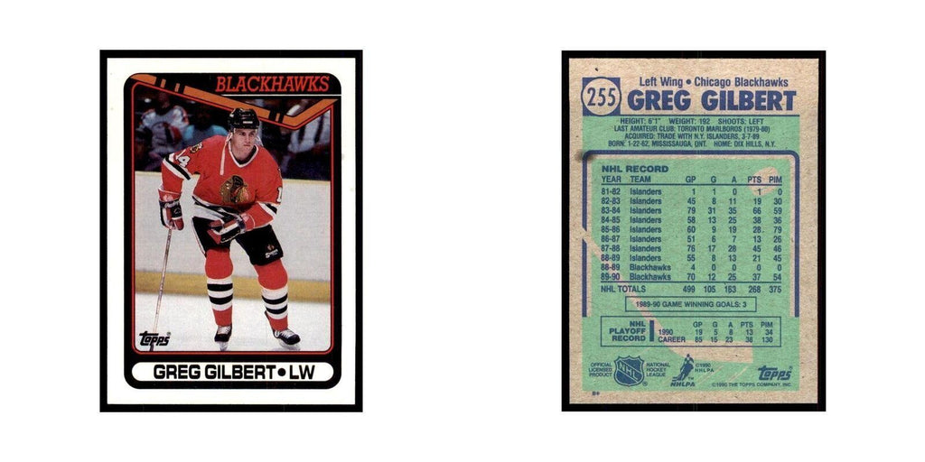 1990 Topps Greg Gilbert Hockey Cards #255