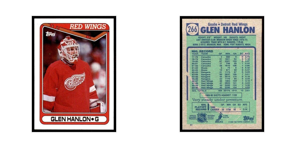1990 Topps Glen Hanlon Hockey Cards #266