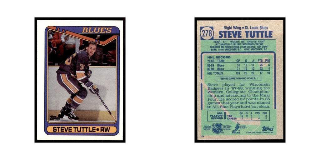1990 Topps Steve Tuttle Hockey Cards #278