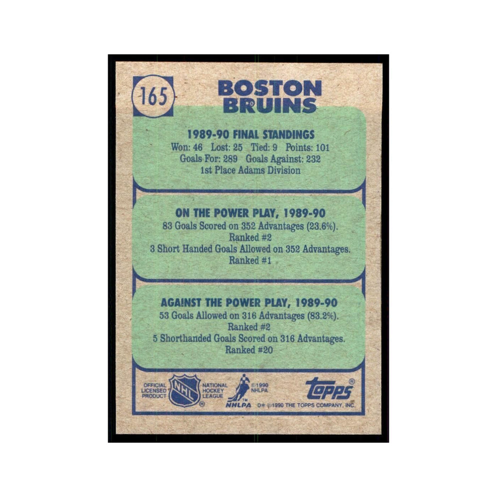 1990 Topps Boston Bruins Hockey Cards #165