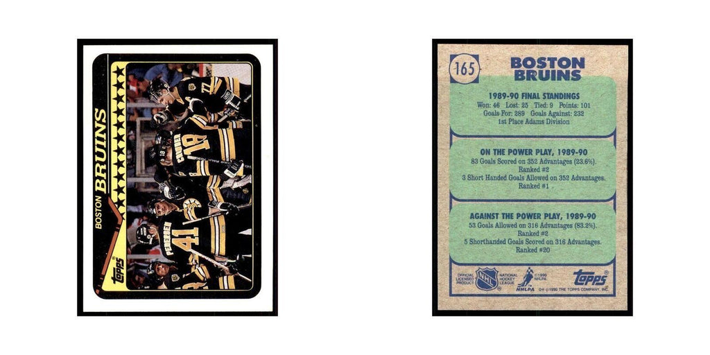 1990 Topps Boston Bruins Hockey Cards #165