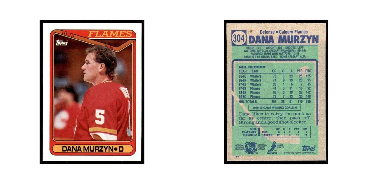 1990 Topps Dana Murzyn Hockey Cards #304