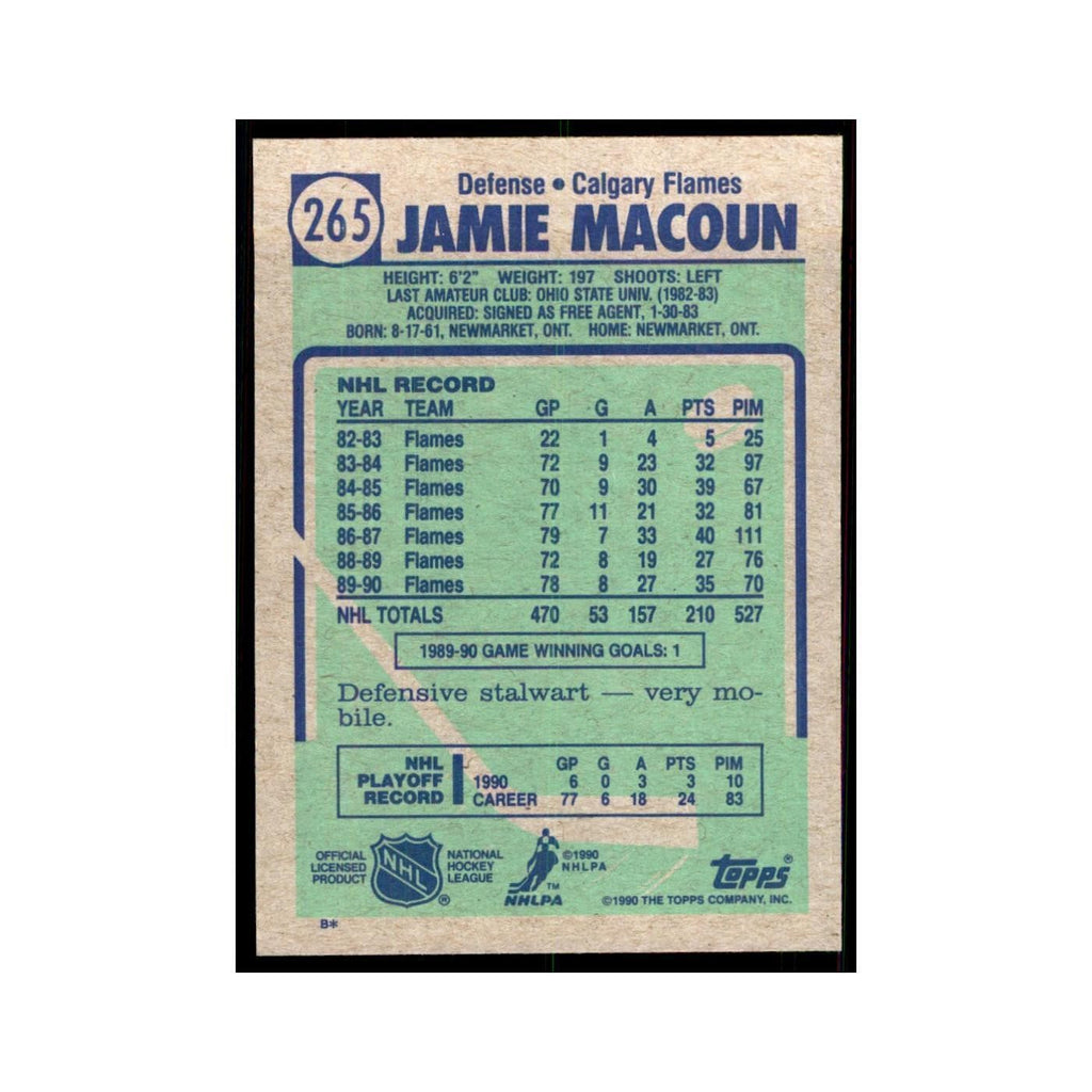 1990 Topps Jamie Macoun Hockey Cards #265
