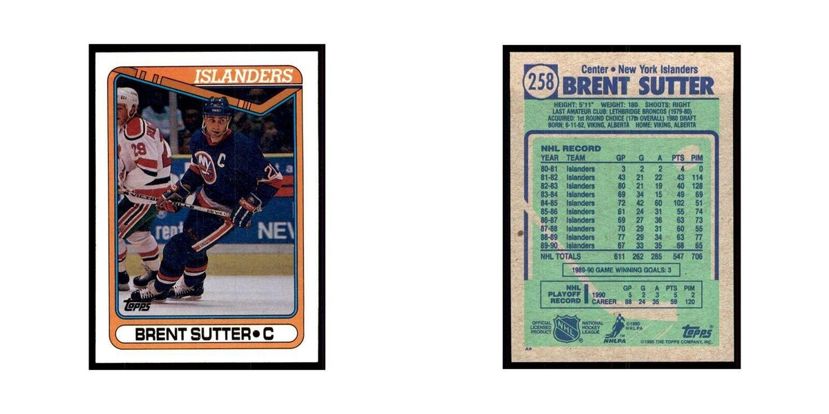 1990 Topps Brent Sutter Hockey Cards #258