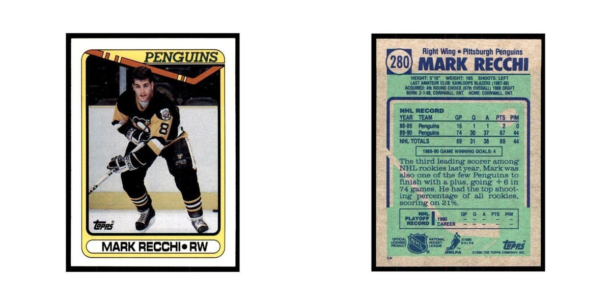 1990 Topps Mark Recchi Hockey Cards #280