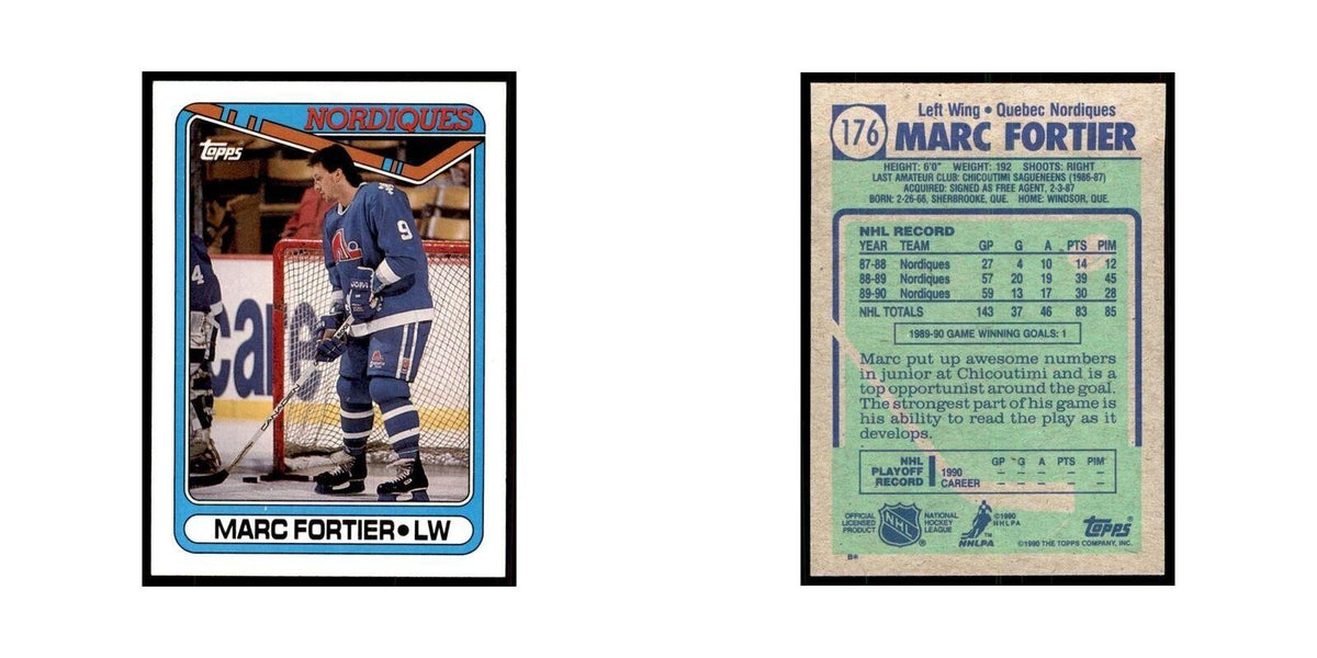 1990 Topps Marc Fortier Hockey Cards #176