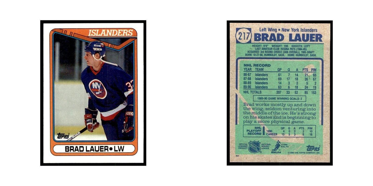 1990 Topps Brad Lauer Hockey Cards #217