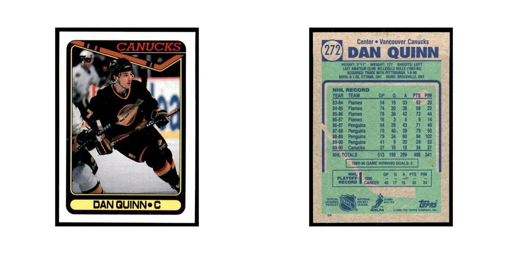 1990 Topps Dan Quinn Hockey Cards #272