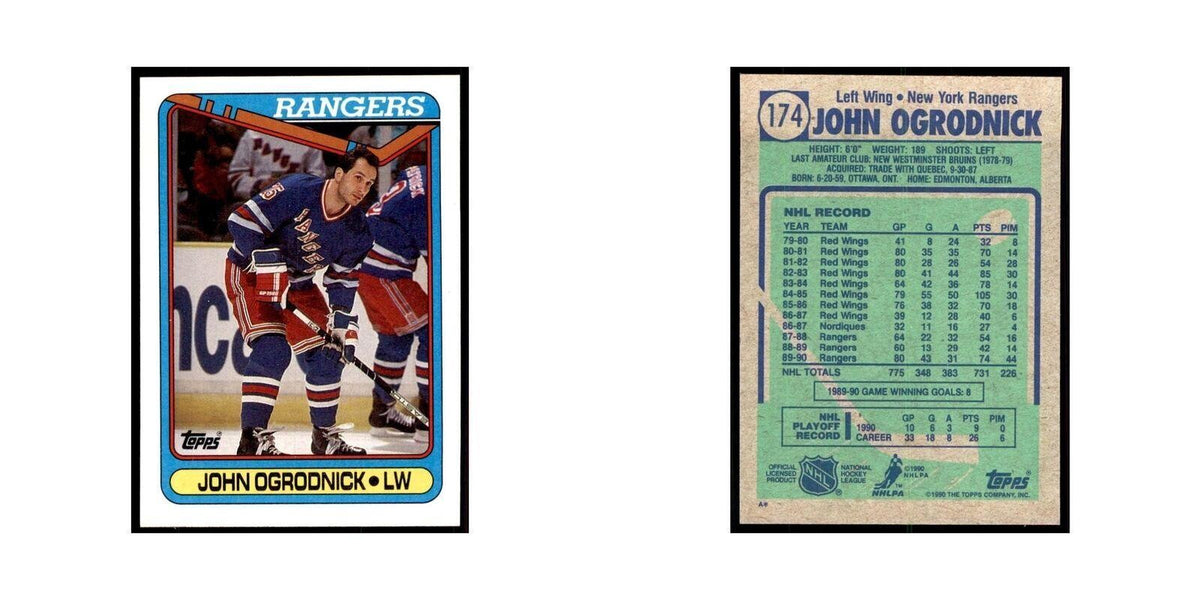 1990 Topps John Ogrodnick Hockey Cards #174