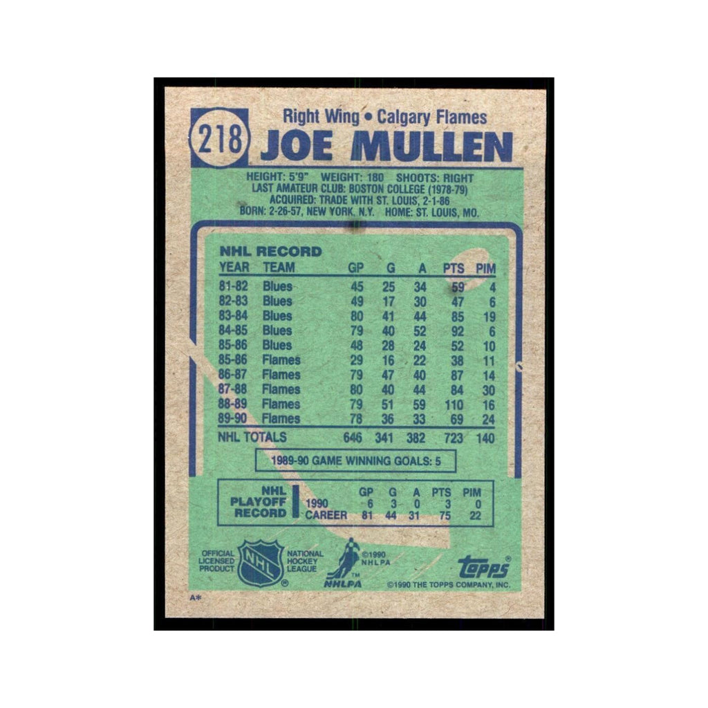 1990 Topps Joe Mullen Hockey Cards #218