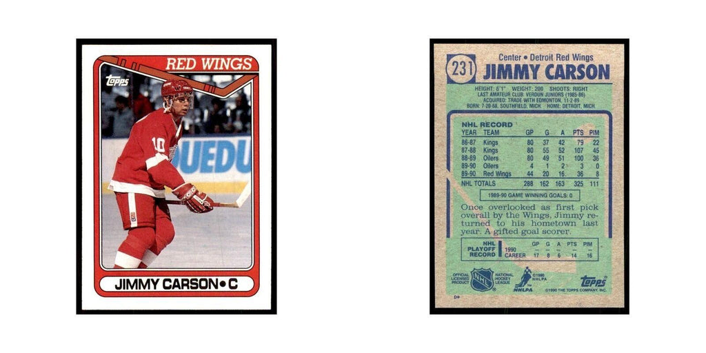1990 Topps Jimmy Carson Hockey Cards #231