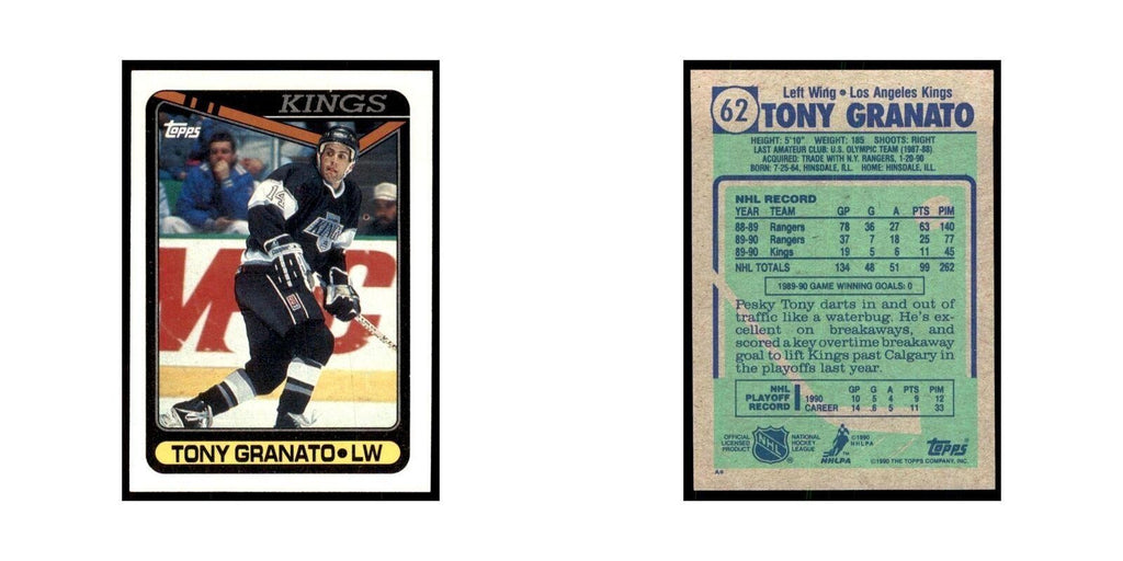 1990 Topps Tony Granato Hockey Cards #62