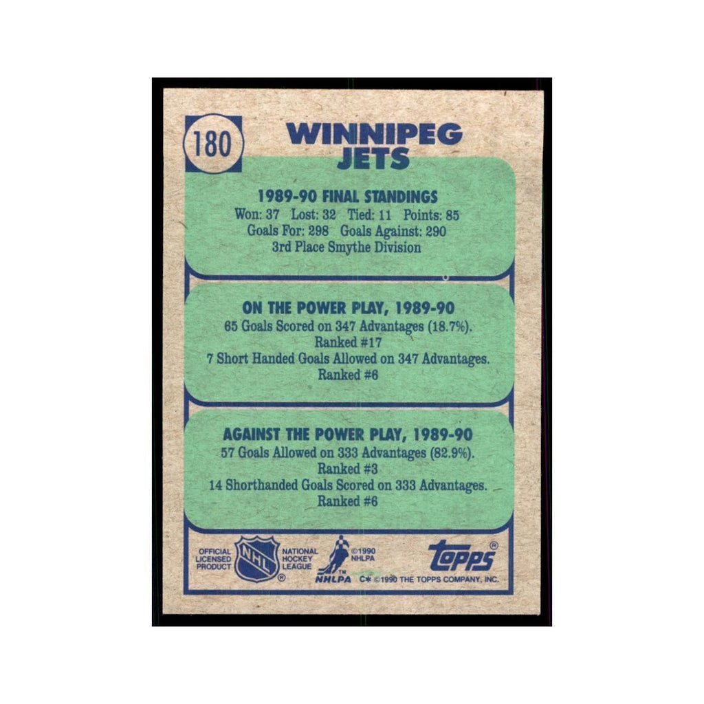 1990 Topps Winnipeg Jets Hockey Cards #180