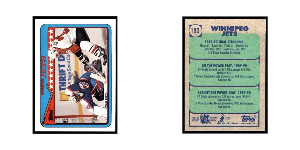 1990 Topps Winnipeg Jets Hockey Cards #180