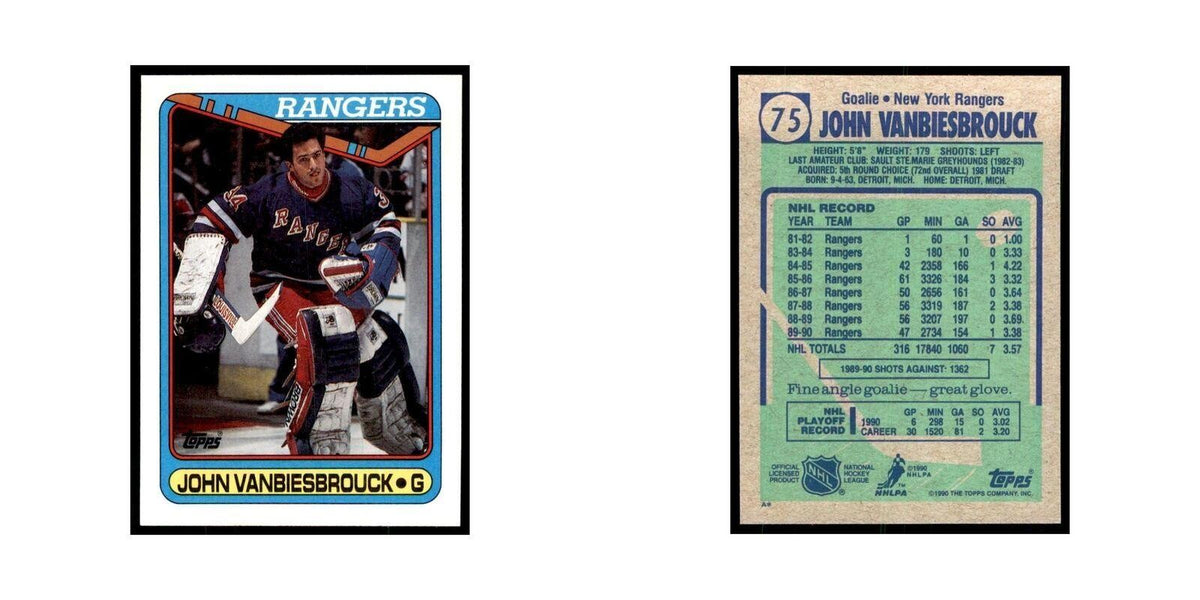 1990 Topps John Vanbiesbrouck Hockey Cards #75