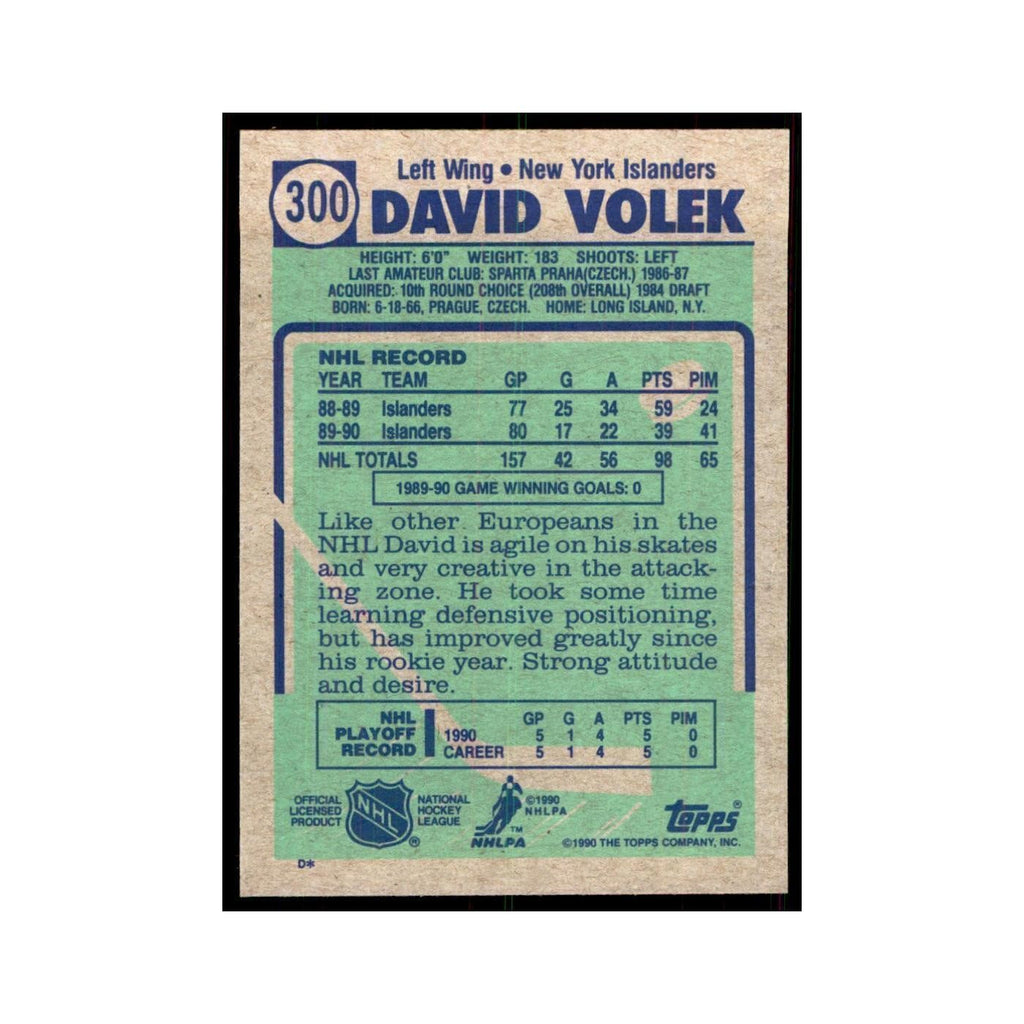 1990 Topps David Volek Hockey Cards #300