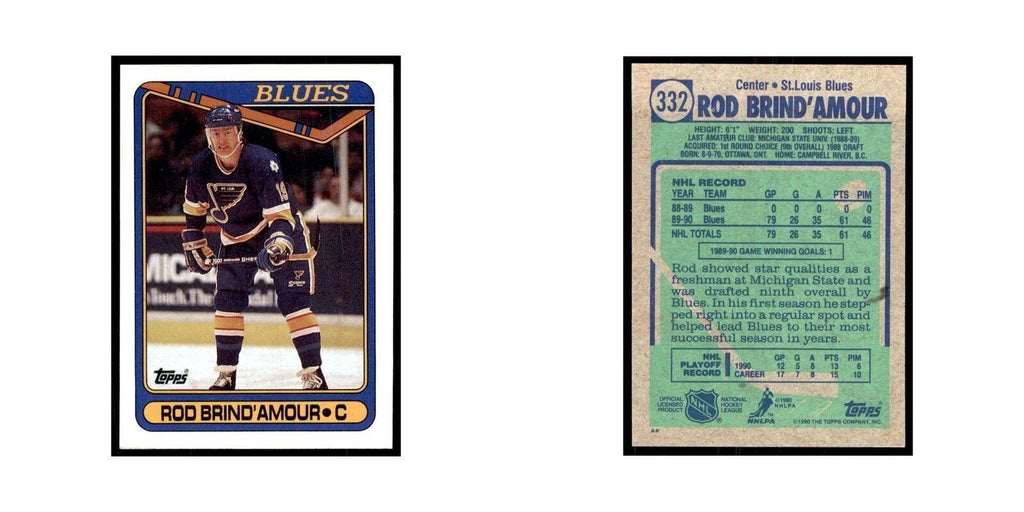 1990 Topps Rod Brind'Amour Hockey Cards #332