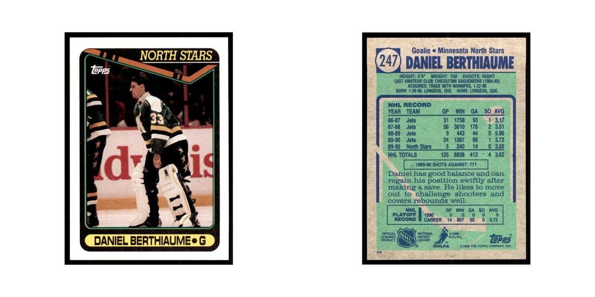 1990 Topps Daniel Berthiaume Hockey Cards #247