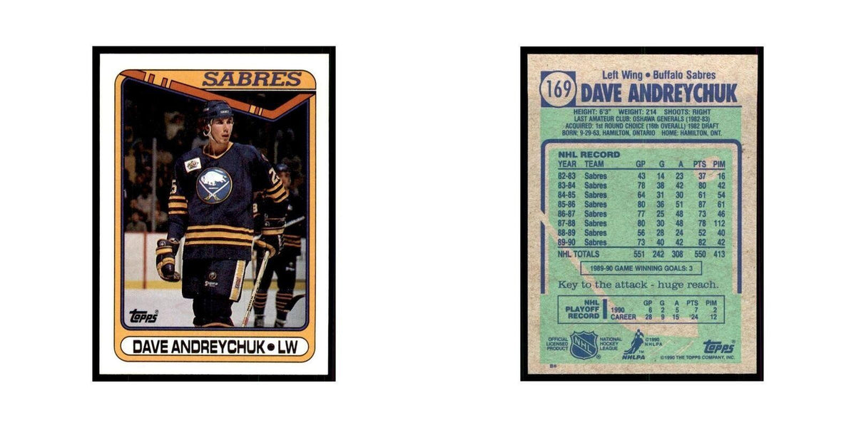 1990 Topps Dave Andreychuk Hockey Cards #169