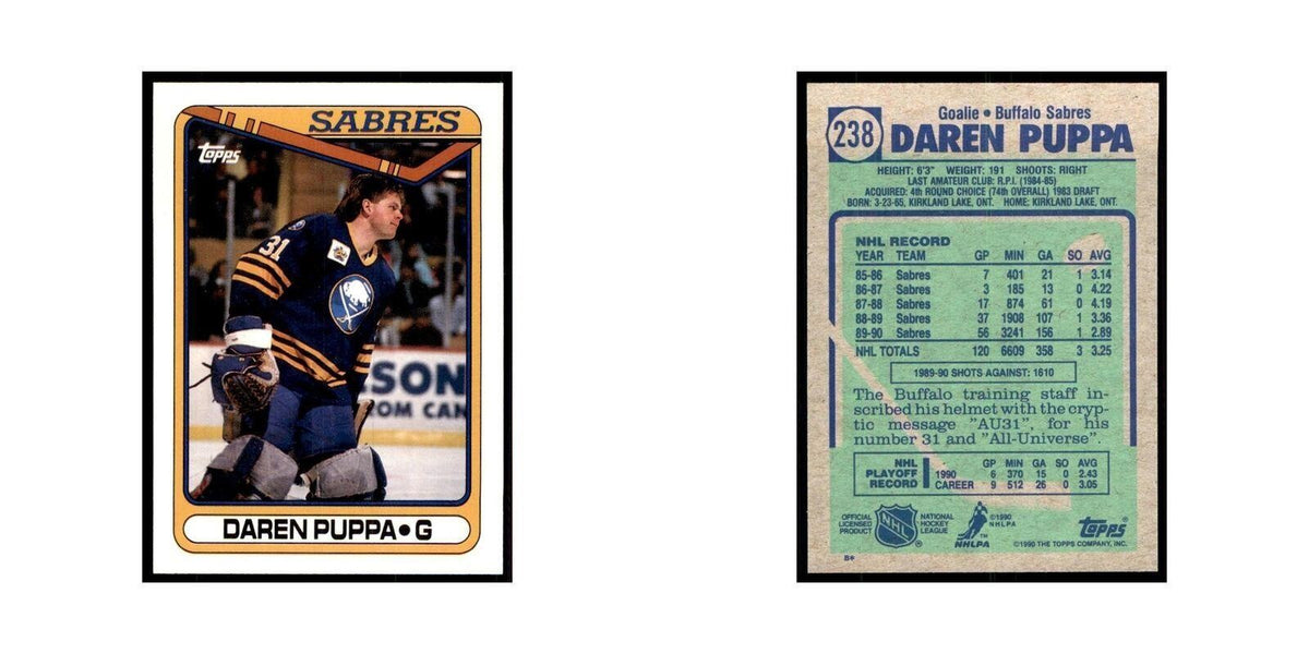 1990 Topps Daren Puppa Hockey Cards #238