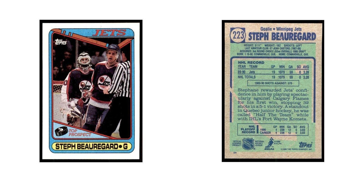 1990 Topps Stephane Beauregard Hockey Cards #223