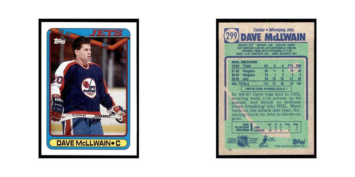 1990 Topps Dave McLlwain Hockey Cards #299